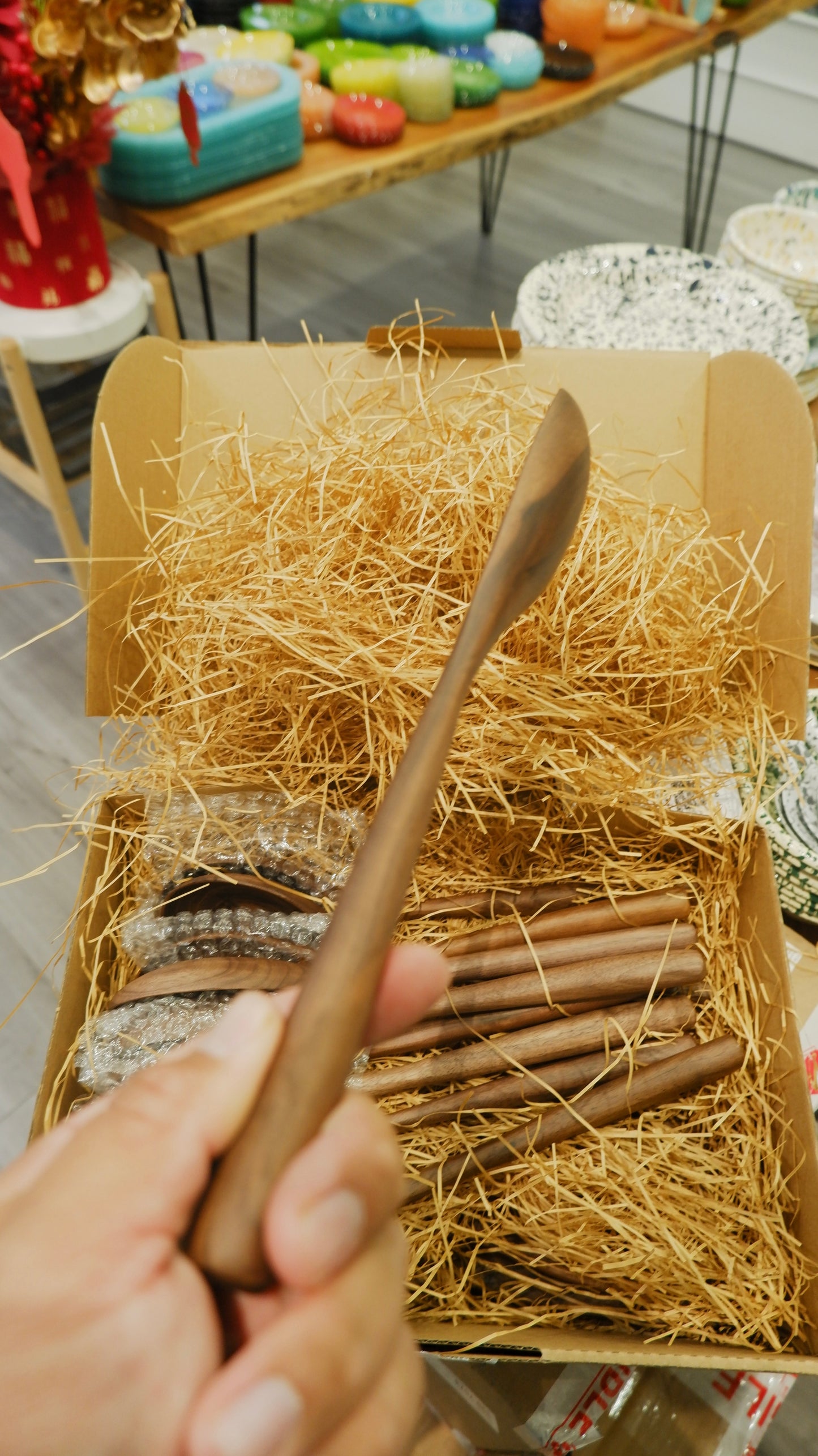 194 Craft House - Large Walnut Wooden Serving Spoon