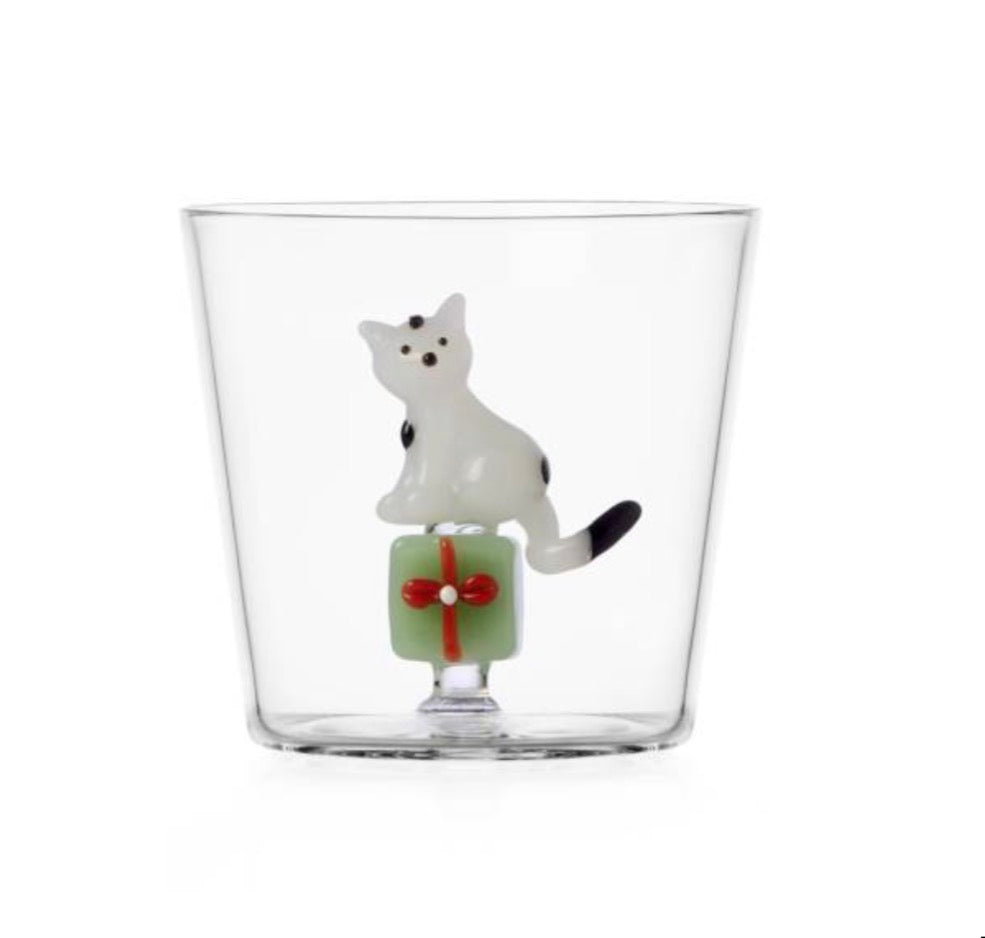 Ichendorf 2026 Christmas Special | Tumbler White Cat with Green Gift