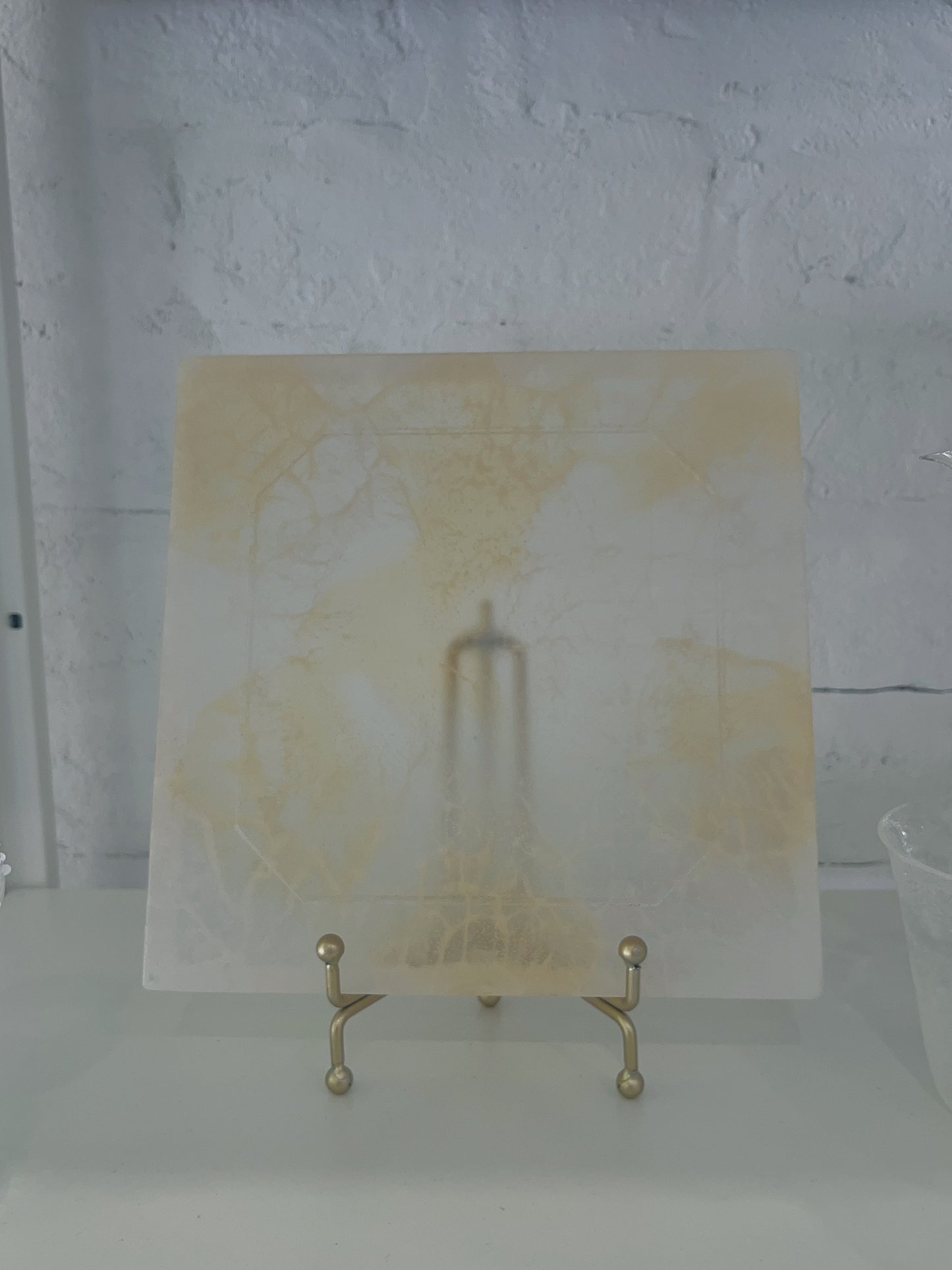 Shiqing Glassware Glaze Art Glass Tray - Amber