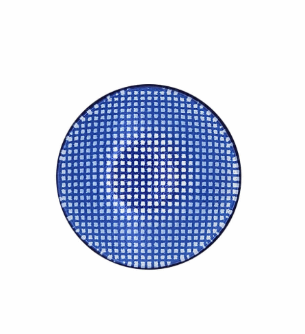 Eding | checky circle sauce plate
