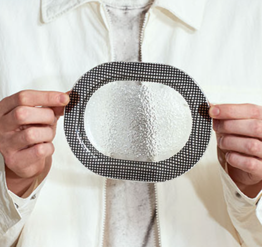 Eding | Checky Series Black & White oval plate