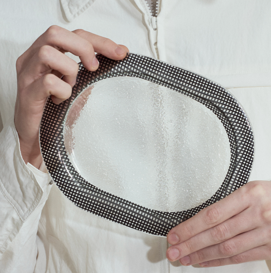 Eding | Checky Series Black & White oval plate