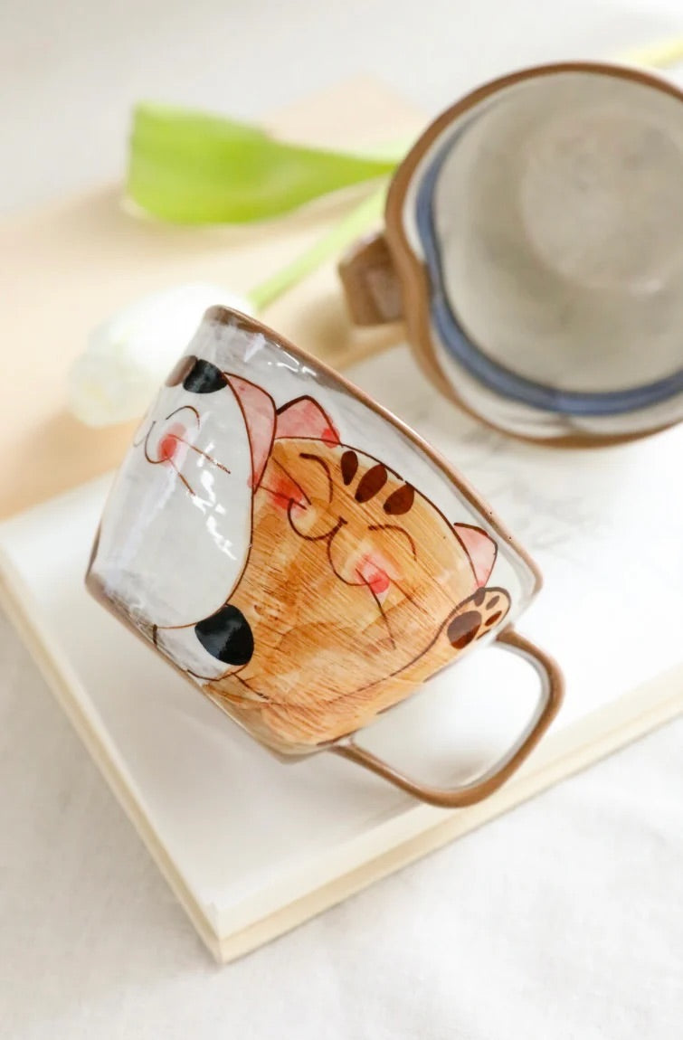 Hasami Ware Cat Mug Blue