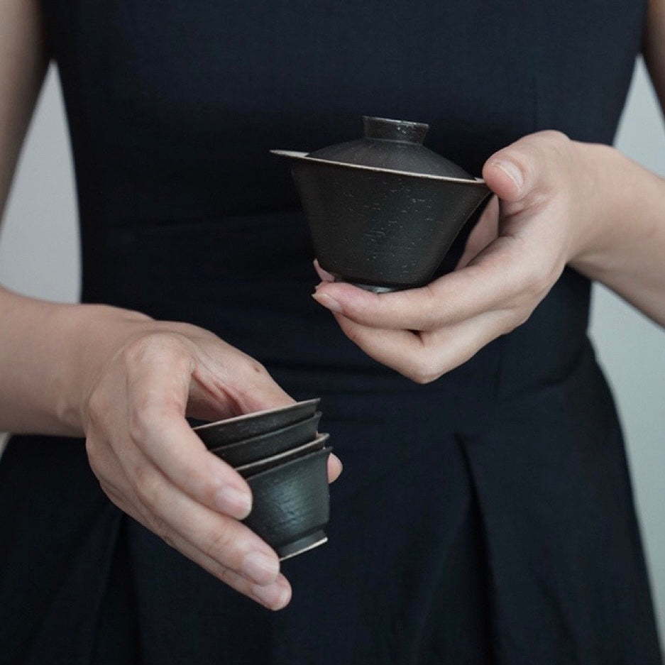 Jingdezhen | Yifangting | Zisu Glaze Eggshell Porcelain Gaiwan(Tureen)Gift Set