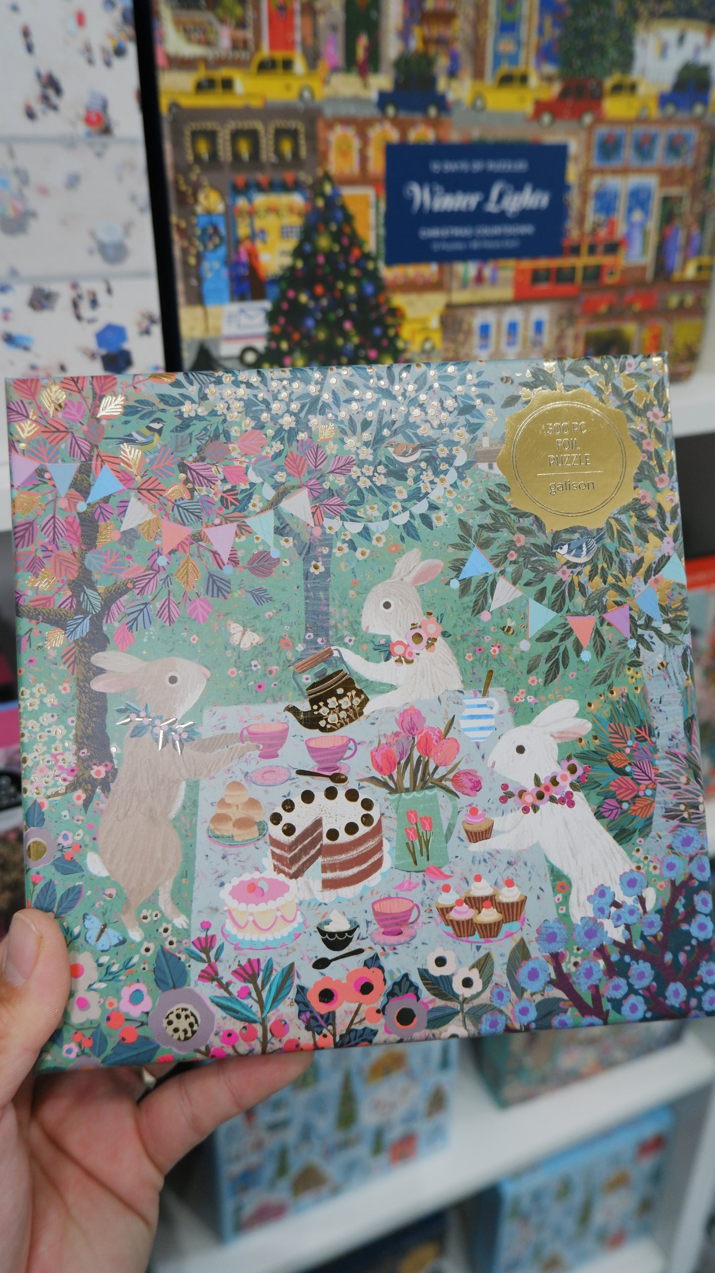 Galison - Spring Tea Party 500 pcs Foil Puzzle
