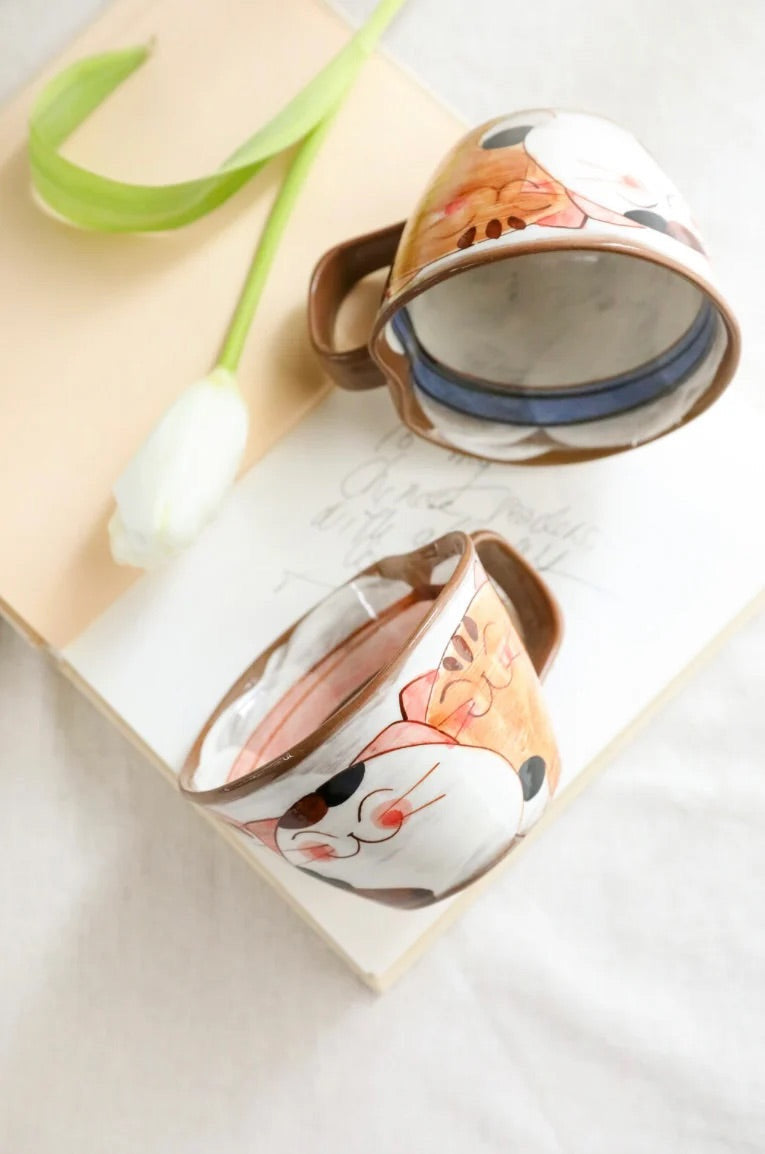 Hasami Ware Cat Mug Blue