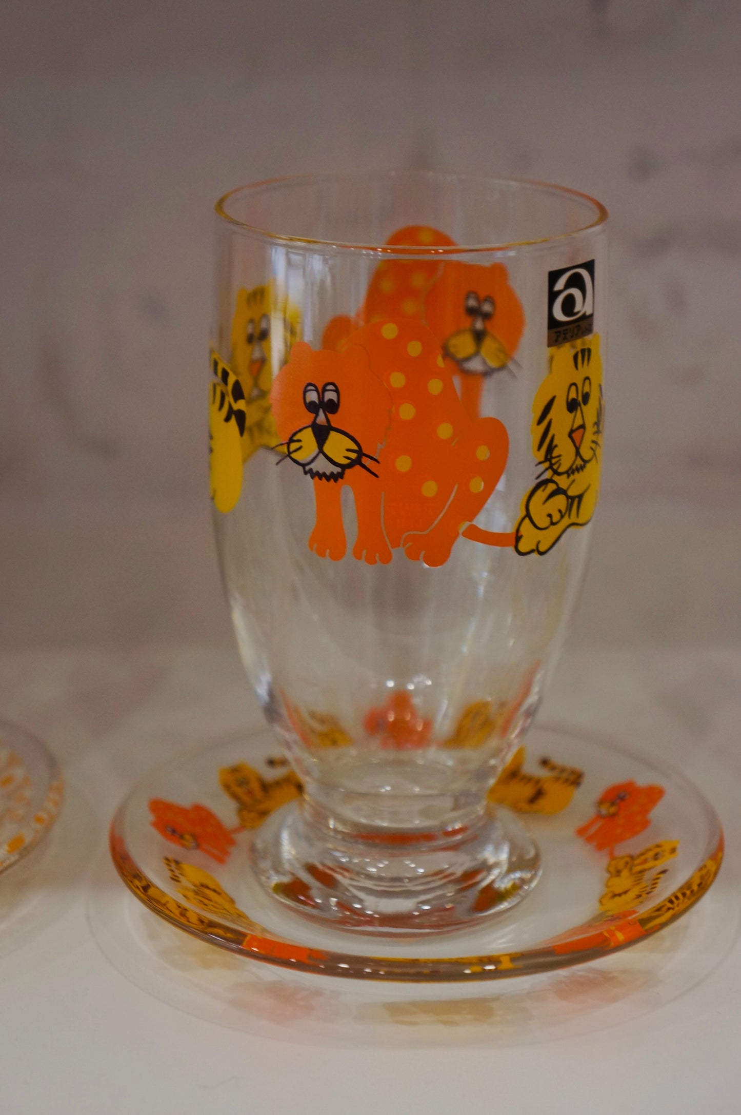 Aderia | Showa-era Retro Milkshake Cup with Saucer - Tigers