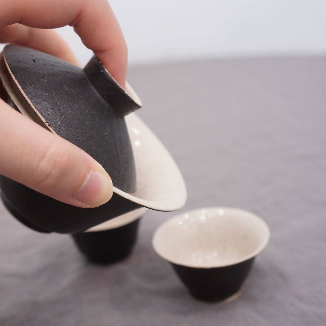 Jingdezhen | Yifangting | Zisu Glaze Eggshell Porcelain Gaiwan(Tureen)Gift Set