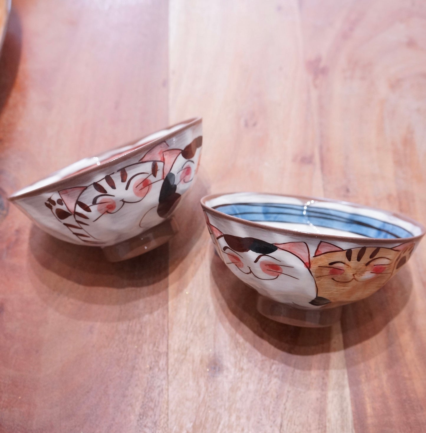 Hasami Ware Cat Rice Bowl Pink