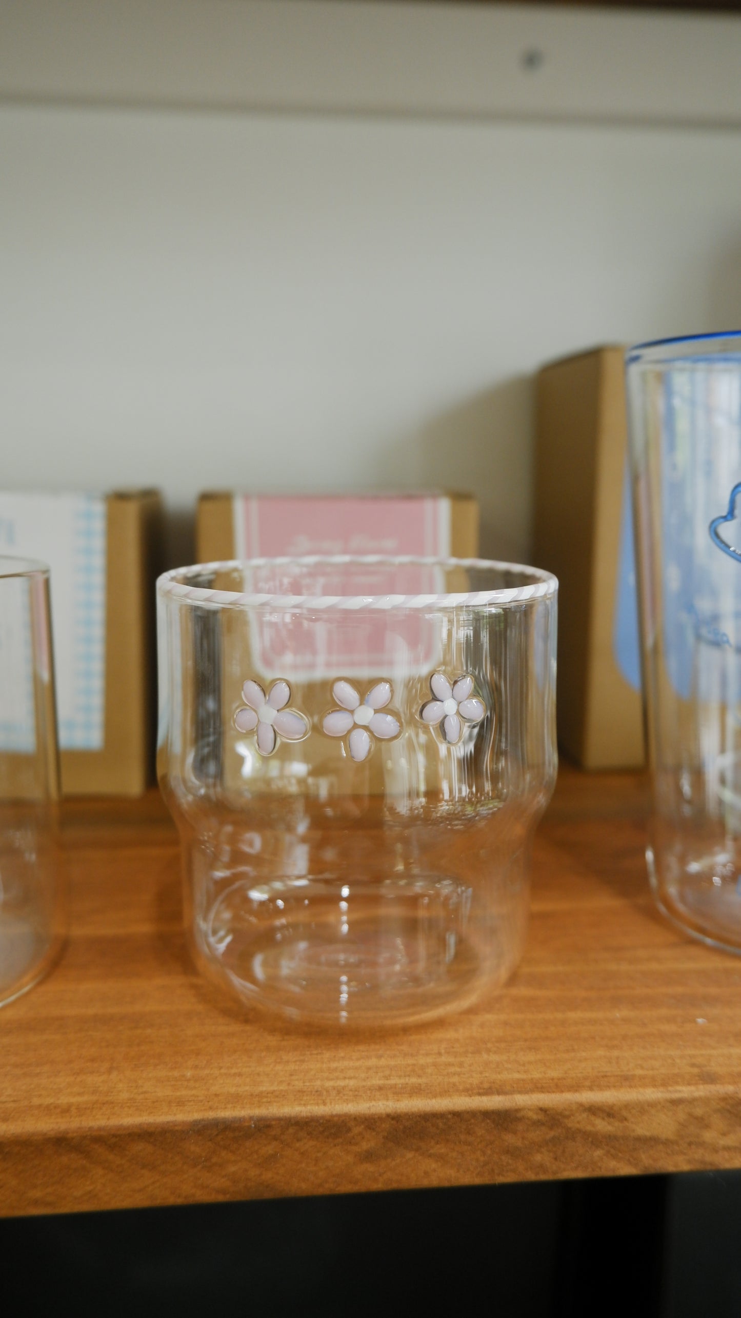 Lumiland|Pink Flower Glass Cup