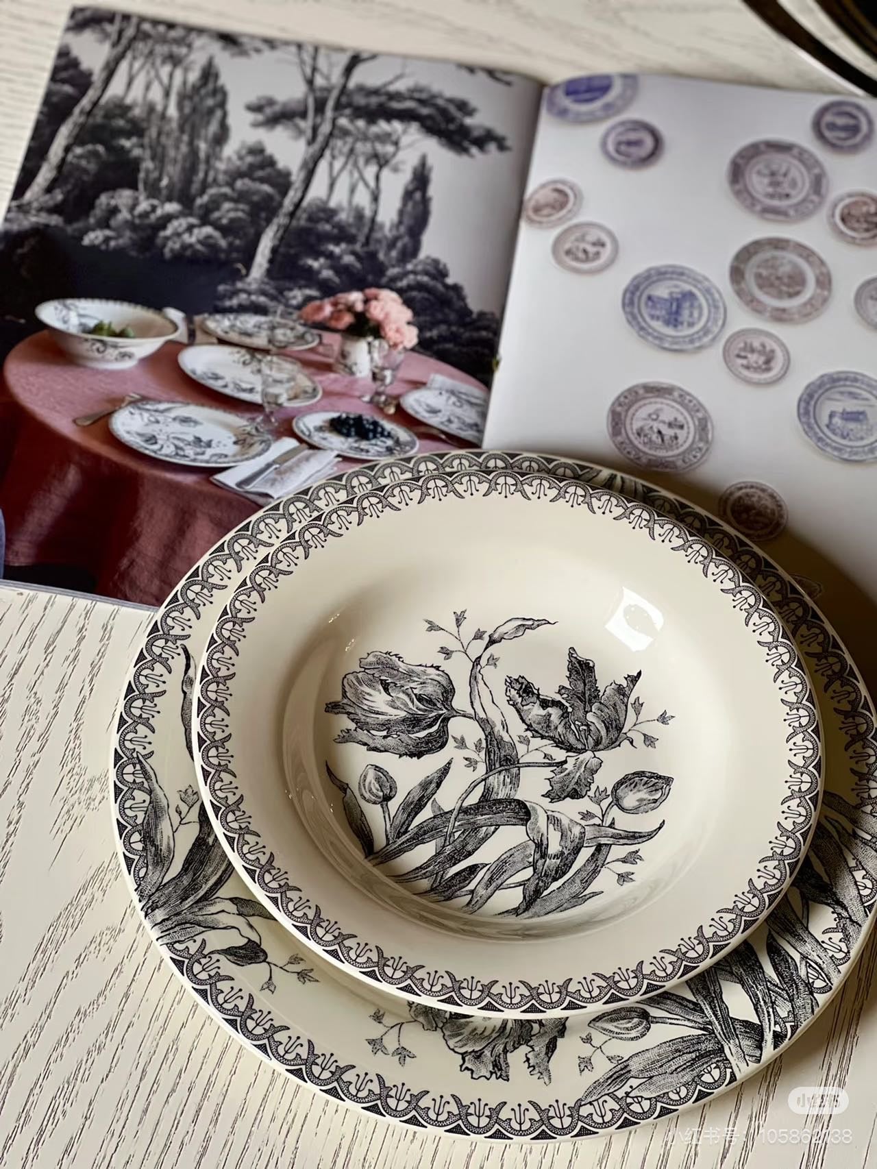 Gien Tulipes | Rim Soup Deep Plate