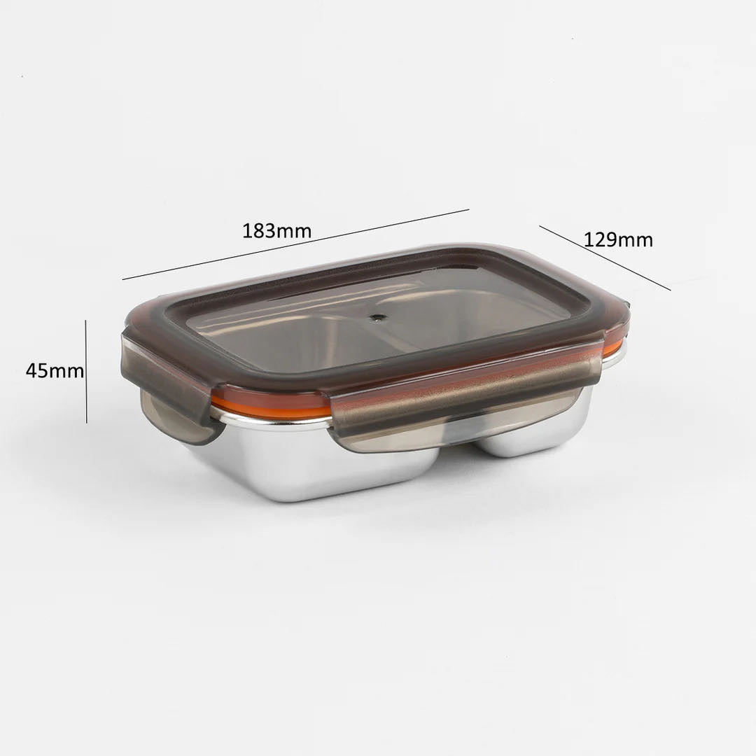 Cuitisan Stainless steel Microwavable Storage Box - Partition Rectangle 370ml