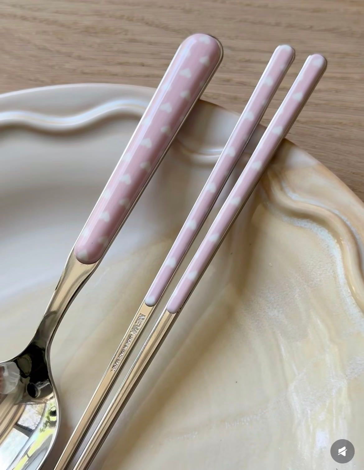 Neva Cultery - Heart Series Rose Pink