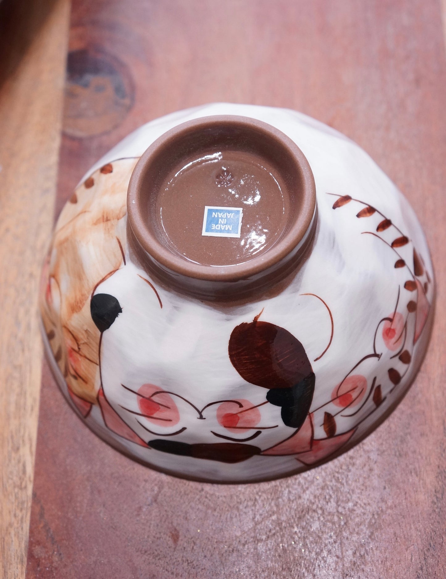 Hasami Ware Cat Rice Bowl Pink