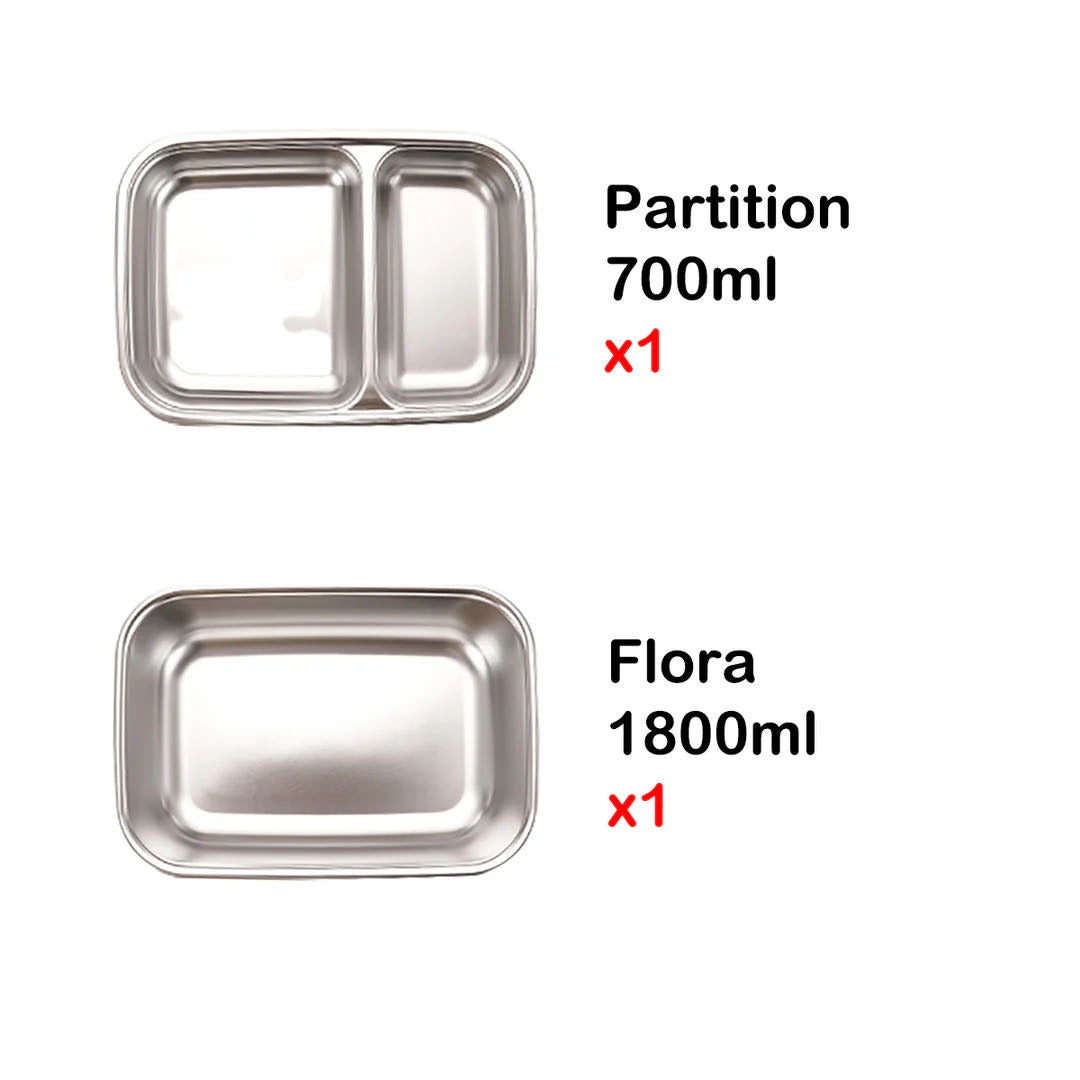 Cuitisan Stainless steel Microwavable Storage Box - To Go 2-in-1 Bag