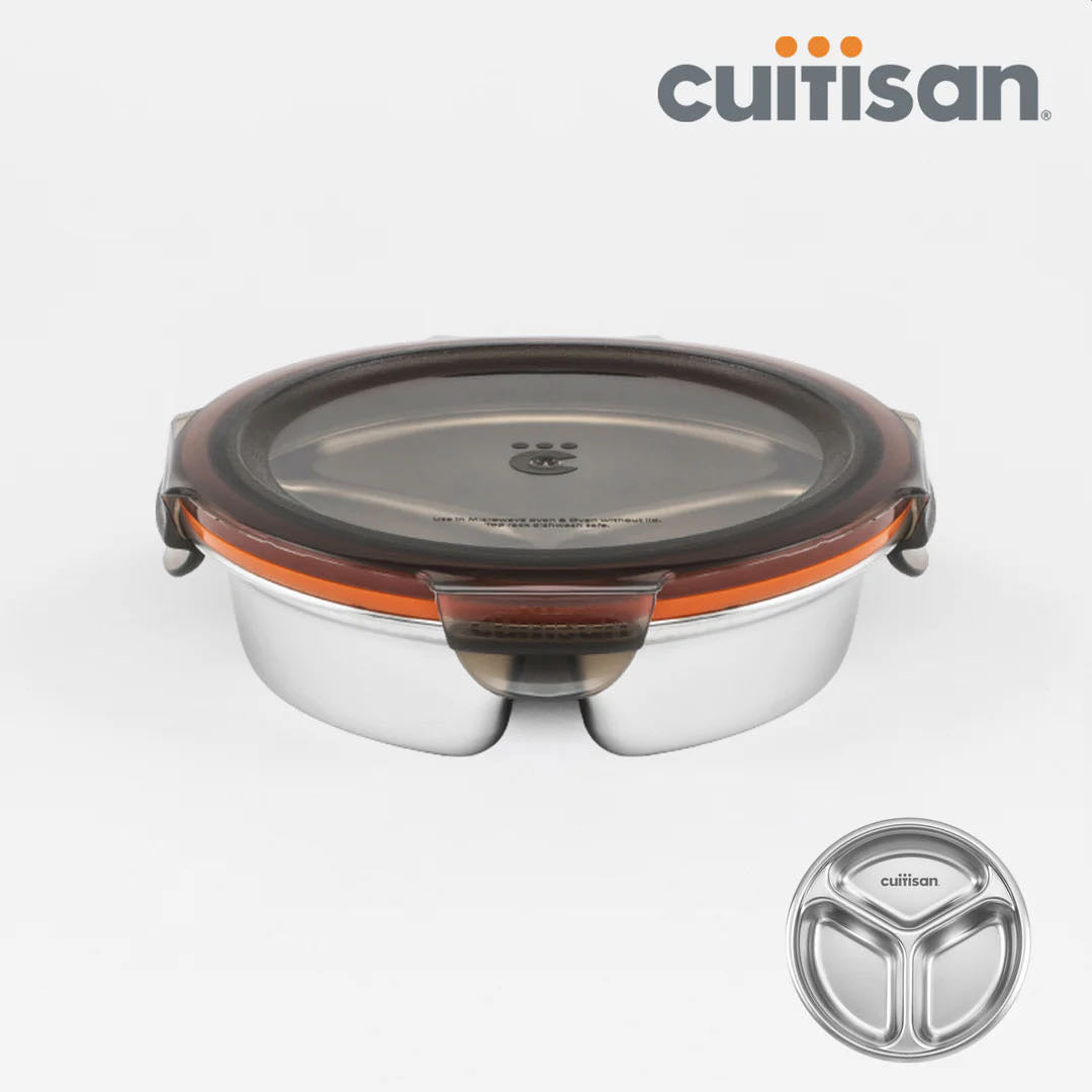 Cuitisan Stainless steel Microwavable Storage Box - Partition Round 280ml