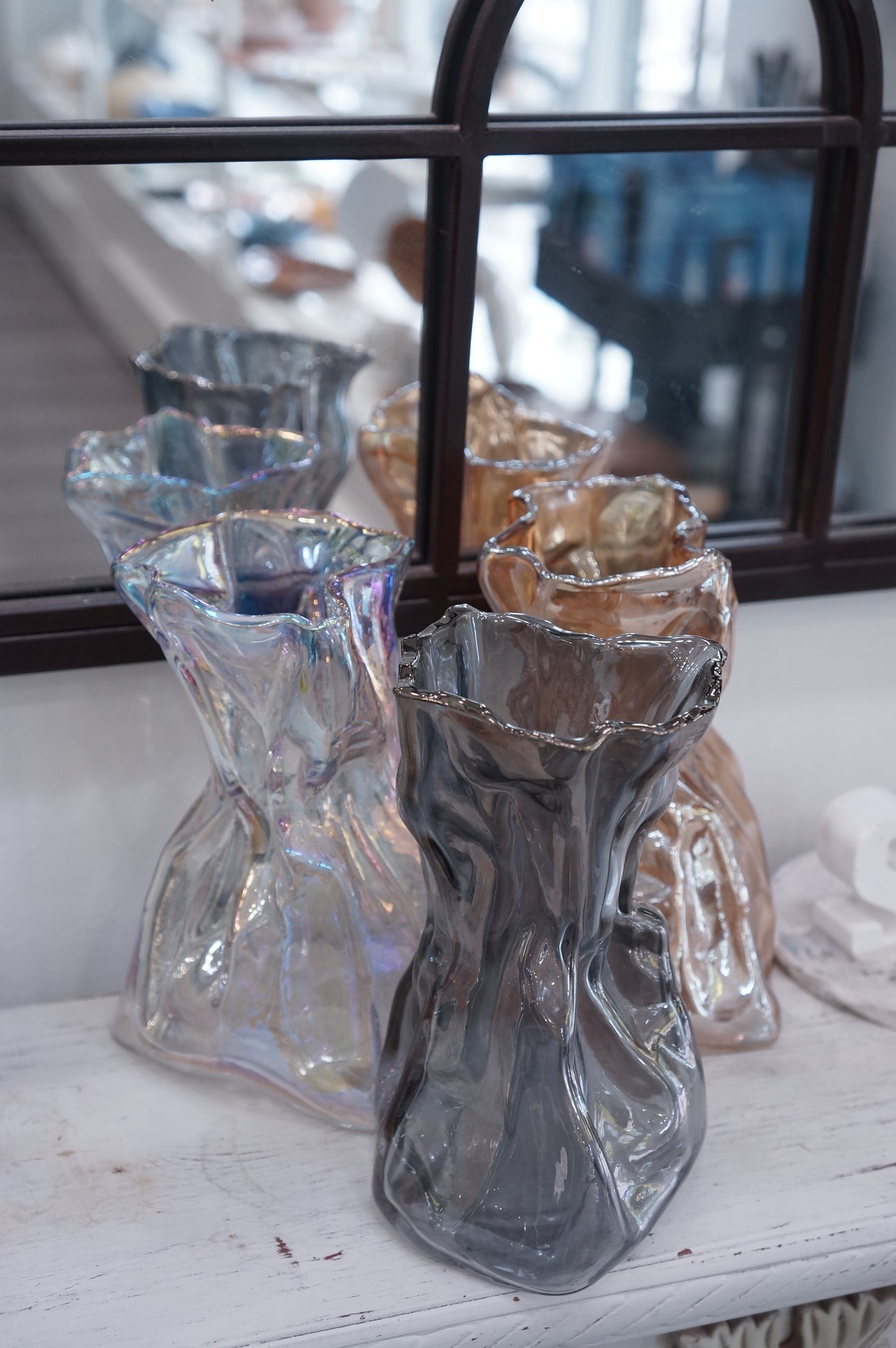 Wrinkle Style Aurora Glass Vase - Large