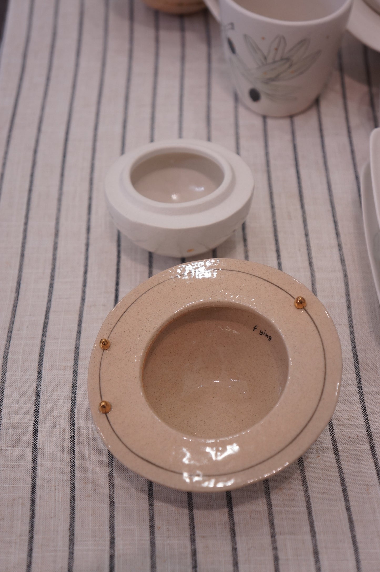Jingdezhen | Fengying | Planet Collection Storage Container & Home Decor - Small Earth Tone/Black
