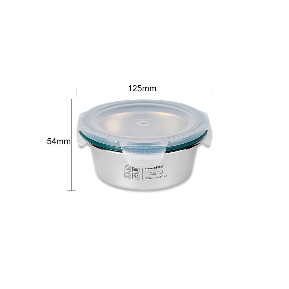 Cuitisan Stainless steel Microwavable Storage Box - Simple Round 300ml