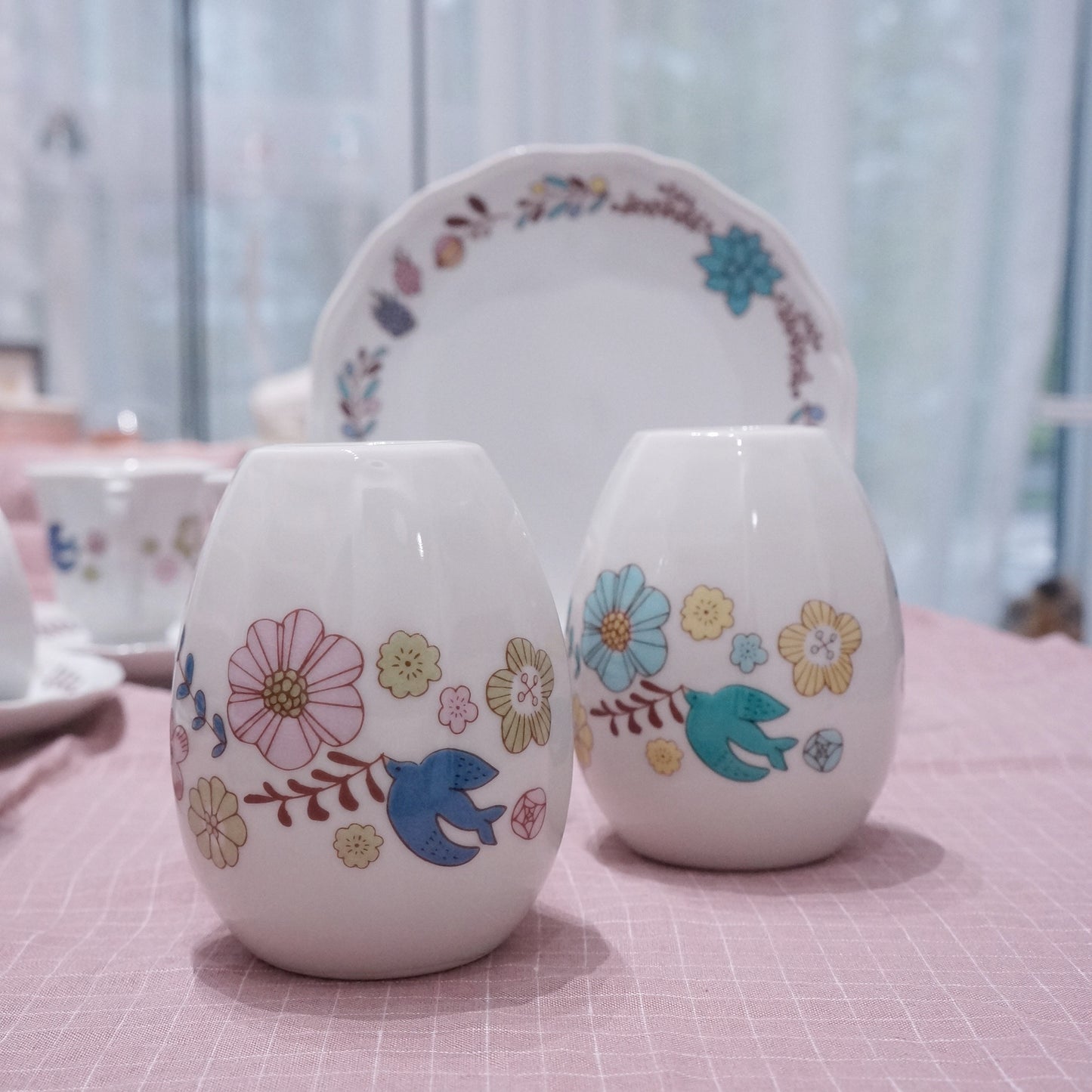 Kutani ware | Bird & Flower Series Vase Blue