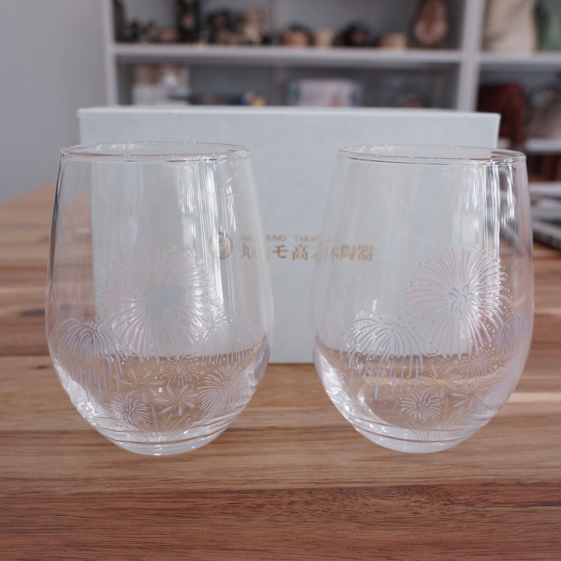 Firework Pattern Glass Cup Set (Color Changing with Tempurature)