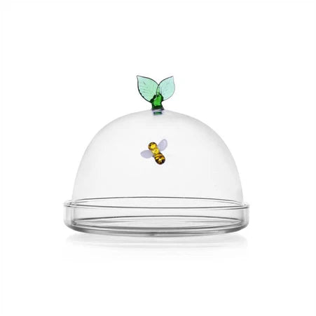 Ichendorf Milano | Glass Dome with Dish Bee & Leaf