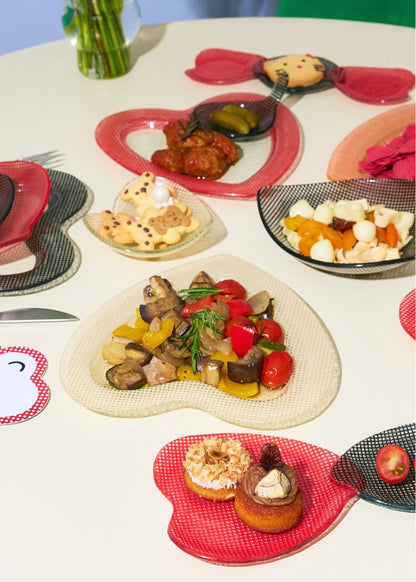 Eding | Checky Glass Heart Plate