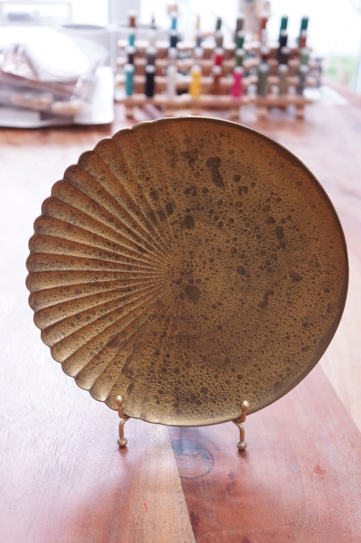 Arita Ware | Golden Pearl Bubble Pattern Plate - Round Plate