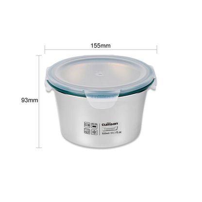 Cuitisan Stainless steel Microwavable Storage Box - Simple Round 920ml