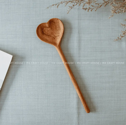 194 Craft House - Large Wooden Heart Shaped Spoon