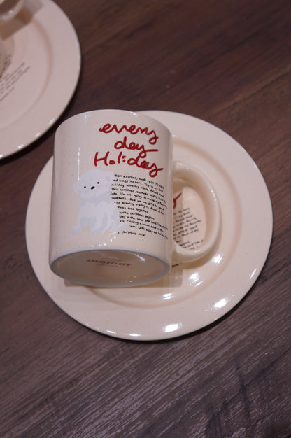 Momur | Weekend 8 Holiday Puppy Mug Saucer Set