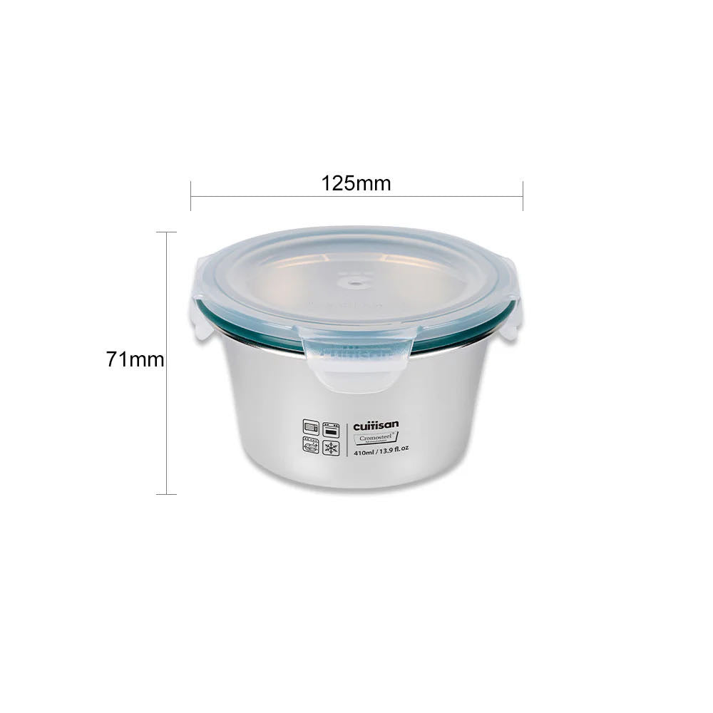 Cuitisan Stainless steel Microwavable Storage Box - Simple Round 410ml