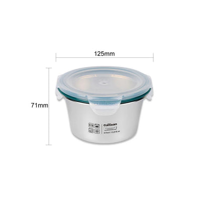 Cuitisan Stainless steel Microwavable Storage Box - Simple Round 410ml