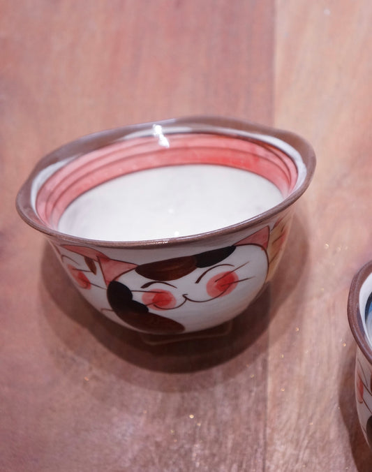 Hasami Ware Cat Dish Bowl Pink