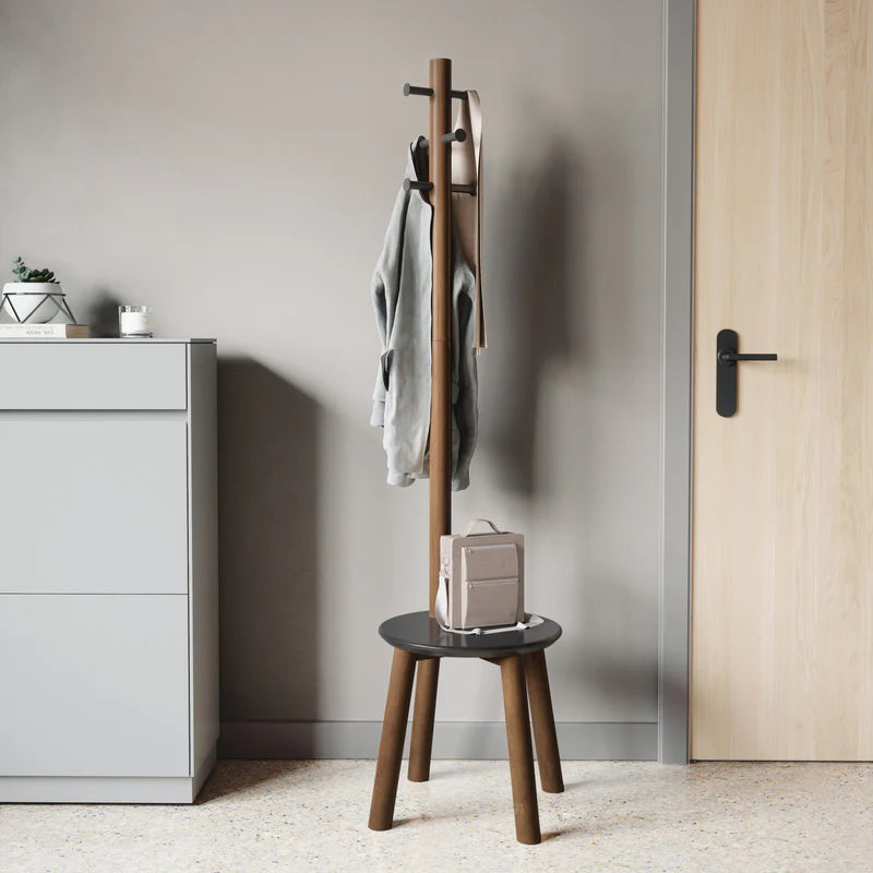 Umbra | PILLAR STOOL AND COAT RACK Black Walnut (Pick up & Delivery Only)