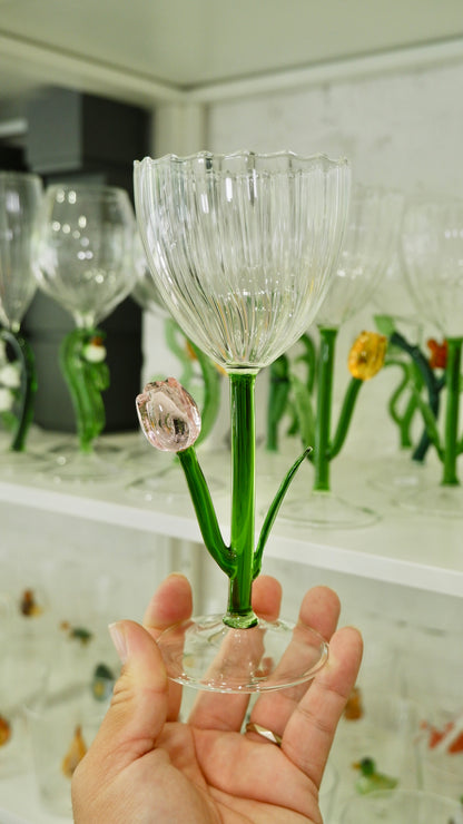 Ichendorf Milano | Optic Stemmed Glass Pink Tulip