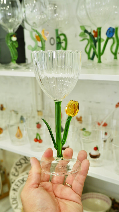 Ichendorf Milano | Optic Stemmed Glass Yellow Tulip