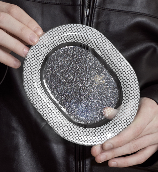 Eding | Checky Series Black & White oval plate