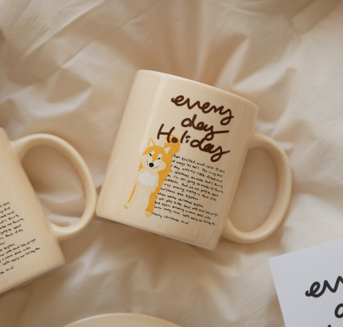 Momur | Weekend 8 Holiday Puppy Mug Saucer Set