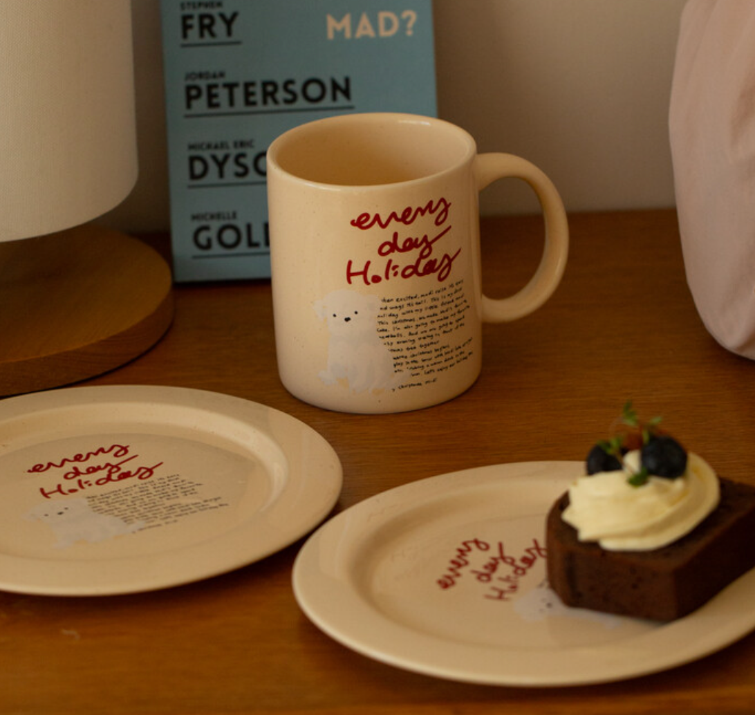 Momur | Weekend 8 Holiday Puppy Mug Saucer Set