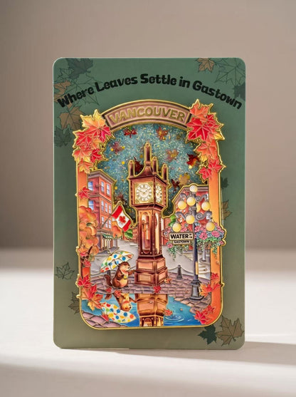 Limited Edition Fridge Magnet - When leaves meet Gastown