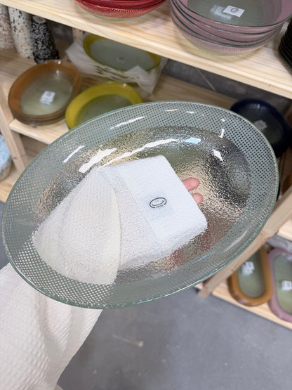 Eding | Checky Glass Almond Deep Plate