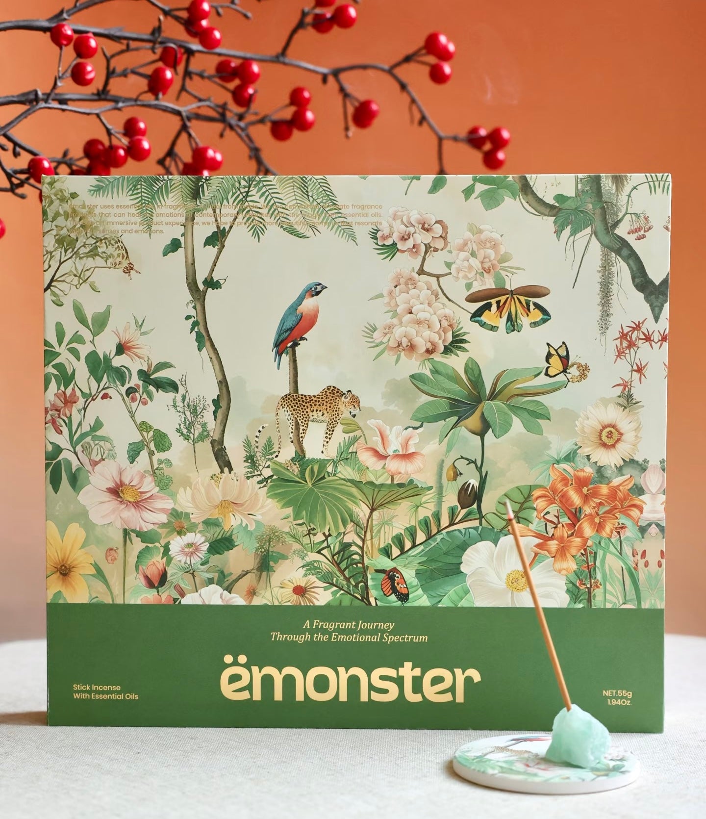 Emonster Encens - Coffret Cadeau 100 Bâtonnets - Éclosion et Récolte