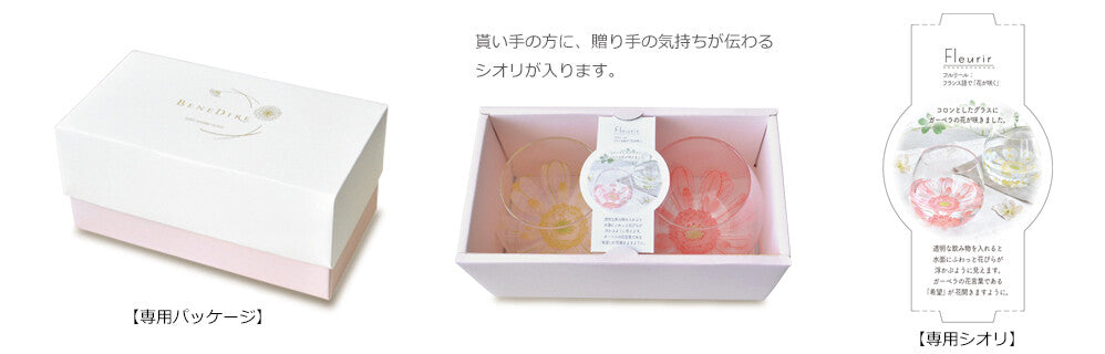 Gerbara Daisy Glass Tumbler Gift Set