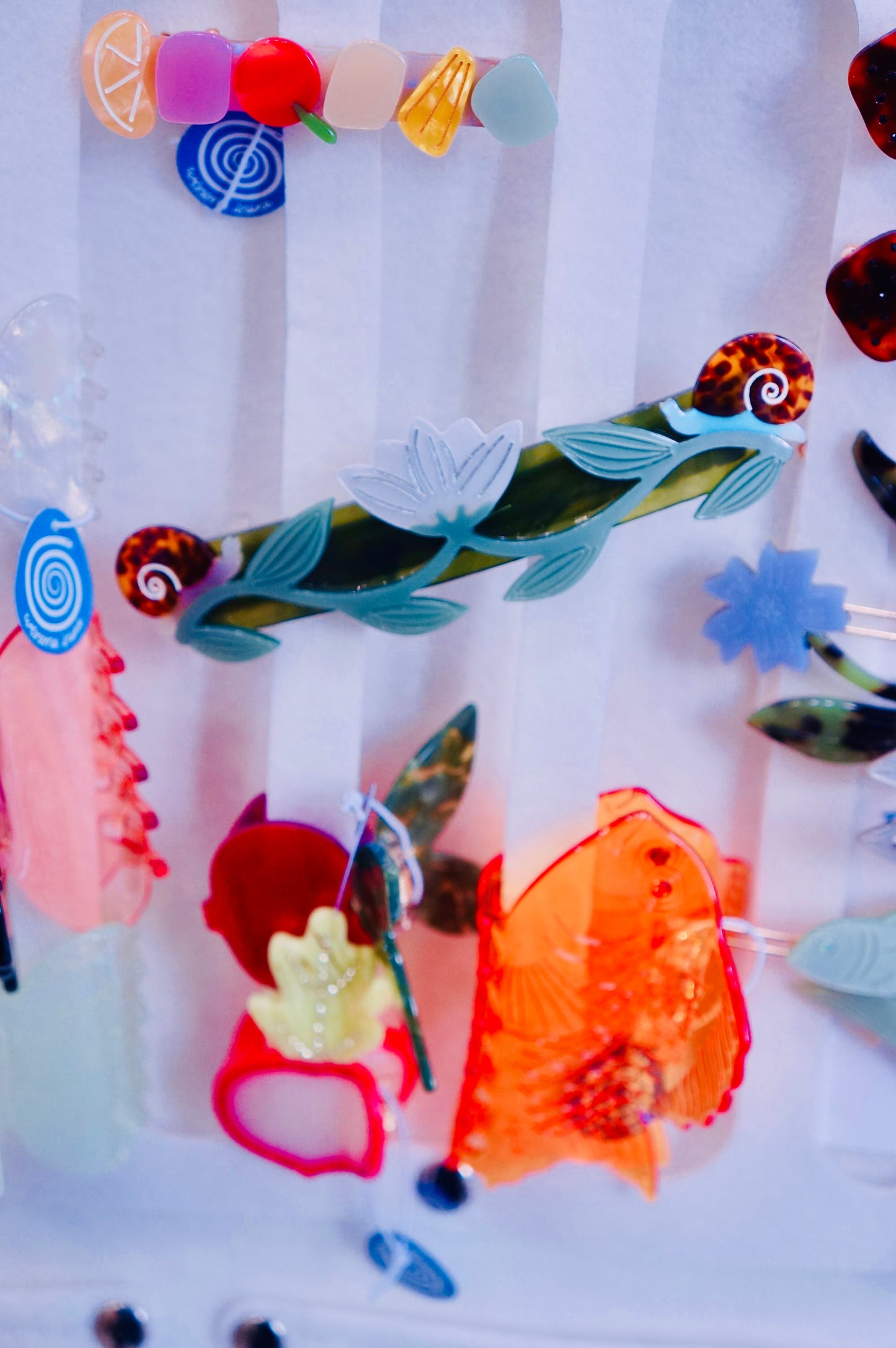 Winona Irene｜Broceliande French Barrette with Lotus and Snails