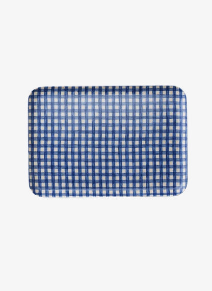 Blue Checkered Tray