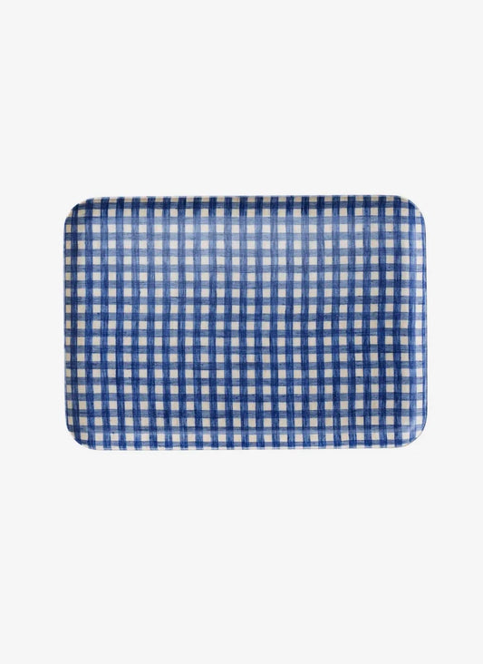 Blue Checkered Tray