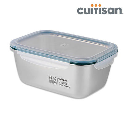 Cuitisan Stainless steel Microwavable Storage Box - Simple Rectangle 1800ml