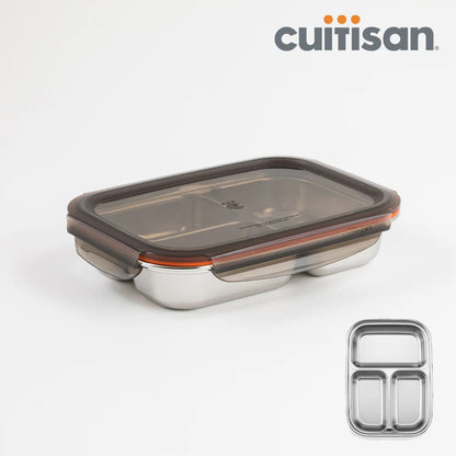 Cuitisan Stainless steel Microwavable Storage Box - Partition Rectangle 900ml