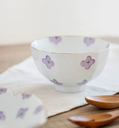 Arita Ware | Purple Flower Rice Bowl